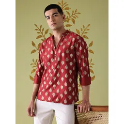 Anouk Ethnic Motifs Foil Printed Mandarin Collar Straight Kurta-picture-18