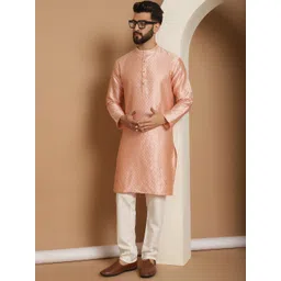 Anouk Ethnic Motifs Mandarin Collar Knee Length Regular Kurta with Churidar-image-38