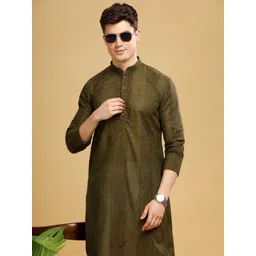Anouk Ethnic Motifs Mandarin Collar Straight Cotton Kurta-picture-24
