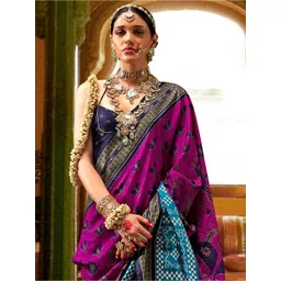 Anouk Ethnic Motifs Printed Ikat Saree-picture-35