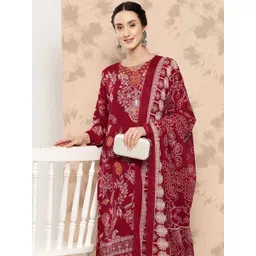Anouk Ethnic Motifs Printed Kurta with Trousers & Dupatta-image-9
