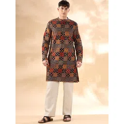 Anouk Ethnic Motifs Printed Mandarin Collar Cotton Kurta-picture-32