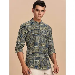 Anouk Ethnic Motifs Printed Mandarin Collar Cotton Short Kurta-picture-29