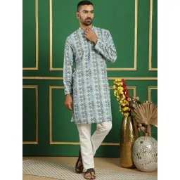 Anouk Ethnic Motifs Printed Regular Thread Work Kurta & Pyjamas-picture-37