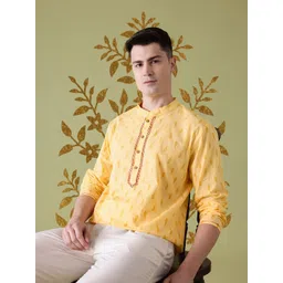 Anouk Ethnic Motifs Printed Thread Work Detail Pure Cotton Straight Kurta-image-17