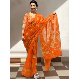 Anouk Ethnic Motifs Pure Cotton Handloom Saree-image-1