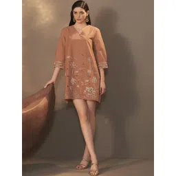 Anouk Floral Embroidered A-Line Above Knee Dress-picture-27