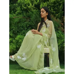 Anouk Floral Organza Saree-picture-21