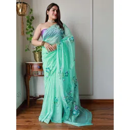 Anouk Floral Organza Saree-picture-12