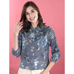 Anouk Floral Print Cotton Shirt Style Top-picture-16