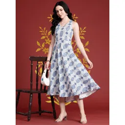 Anouk Floral Printed A-Line Ethnic Dress-picture-33