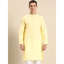 Anouk Floral Printed Band Collar Cotton Silk Kurta-picture-19