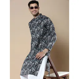 Anouk Floral Printed Mandarin Collar Straight Kurta-picture-35