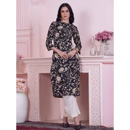 Anouk Floral Printed Mandarin Collar Straight Kurta-picture-21