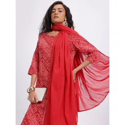 Anouk Floral Printed Pure Cotton Kurta with Trousers & Dupatta-picture-25