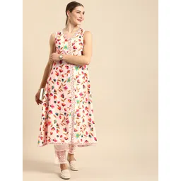 Anouk Floral Printed Regular A-Line Kurta with Trousers-picture-35