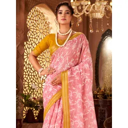 Anouk Floral Zari Block Print Saree-picture-17