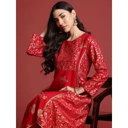 Anouk Foil Print Floral Kurta with Trousers-picture-34