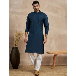 Anouk Geometric Embroidered Mandarin Collar Sequinned Straight Kurta-picture-40