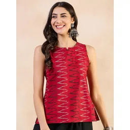 Anouk Geometric Print Cotton Styled Back Top-picture-20