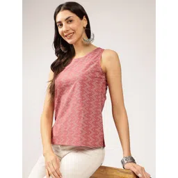 Anouk Geometric Printed Sleeveless Round Neck Cotton Top-picture-13