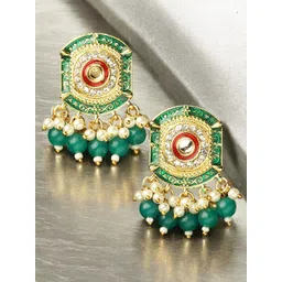 Anouk Geometric Shaped Meenakari Drop Earrings-picture-37