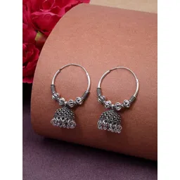 Anouk German Silver Plated Oxidised Dome Shaped Jhumkas-picture-34