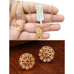 Anouk Gold-plated American Diamond Brass Ethnic Necklace And Earrings-picture-39