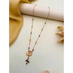 Anouk Gold-Plated American Diamond-Studded & Beaded Mangalsutra-picture-36