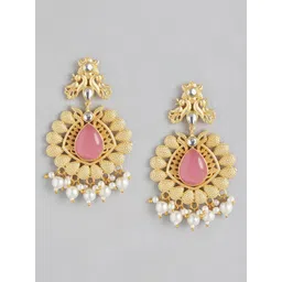 Anouk Gold-Plated Artificial Beads Beaded Contemporary Drop Earrings-picture-28