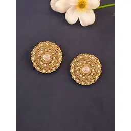 Anouk Gold-Plated Artificial Stone Studded Circular Studs-picture-36
