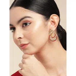 Anouk Gold-Plated Artificial Stones Studded And Beaded Crescent Shaped Chandbalis-picture-37