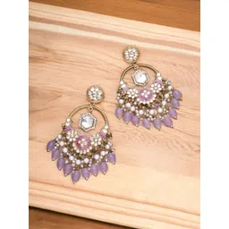 Anouk Gold-Plated Artificial Studded and Beaded Contemporary Chandbalis-picture-19