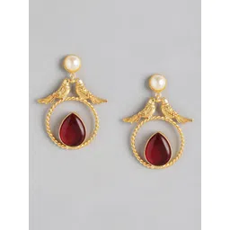 Anouk Gold Plated Beaded Contemporary Drop Earrings-picture-15