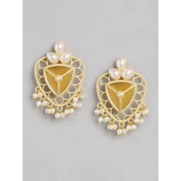 Anouk Gold-Plated Beaded Contemporary Drop Earrings-picture-12