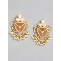 Anouk Gold-Plated Beaded Contemporary Drop Earrings-picture-32