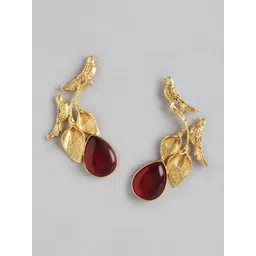 Anouk Gold-Plated Beaded Contemporary Drop Earrings-picture-14