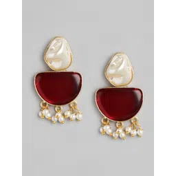 Anouk Gold-Plated Beaded Contemporary Drop Earrings-picture-30