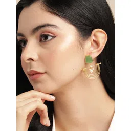 Anouk Gold-Plated Beaded Contemporary Drop Earrings-picture-34