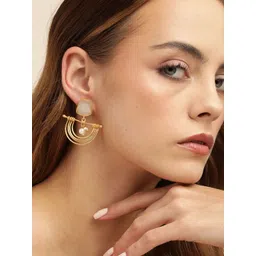 Anouk Gold Plated Beaded Contemporary Drop Earrings-picture-20