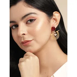 Anouk Gold-Plated Beaded Contemporary Drop Earrings-picture-13