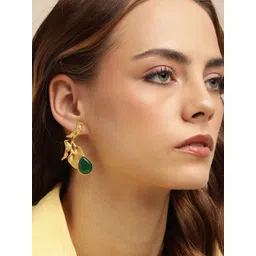 Anouk Gold-Plated Beaded Contemporary Drop Earrings-picture-15