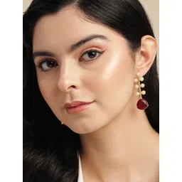 Anouk Gold Plated Beaded Contemporary Drop Earrings-picture-24