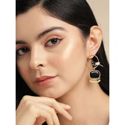 Anouk Gold Plated Beaded Contemporary Drop Earrings-picture-20