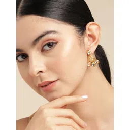 Anouk Gold-Plated Beaded Contemporary Drop Earrings-picture-35