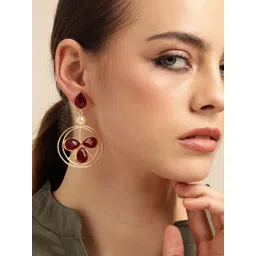 Anouk Gold Plated Beaded Contemporary Drop Earrings-picture-27