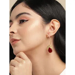 Anouk Gold-Plated Beaded Contemporary Drop Earrings image 1