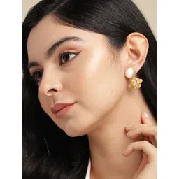 Anouk Gold Plated Beaded Contemporary Studs Earrings-picture-37