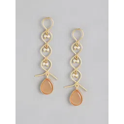 Anouk Gold-Plated Beaded Teardrop Shaped Drop Earrings-picture-25