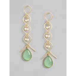 Anouk Gold-Plated Beaded Teardrop Shaped Drop Earrings-picture-11